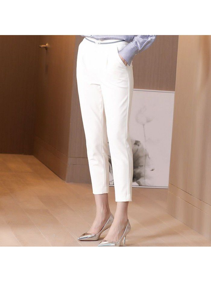 Capris summer thin high waist straight white pants slim cotton summer wear  new fashion pants women's summer 