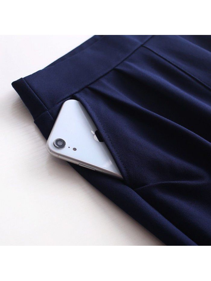 Harlem pants women's autumn summer high waist loose casual pants large elastic pants women's radish pants elastic Capris 