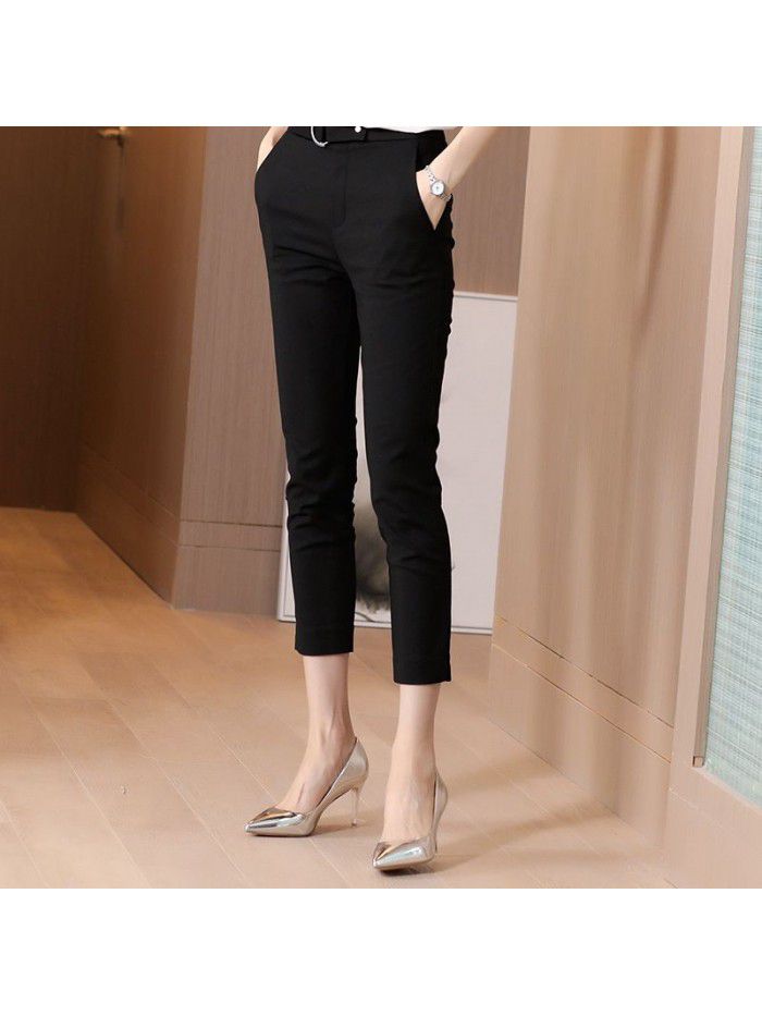 Pants women's Capris spring and summer  new small women's Pants Capris casual Leggings black pants thin 