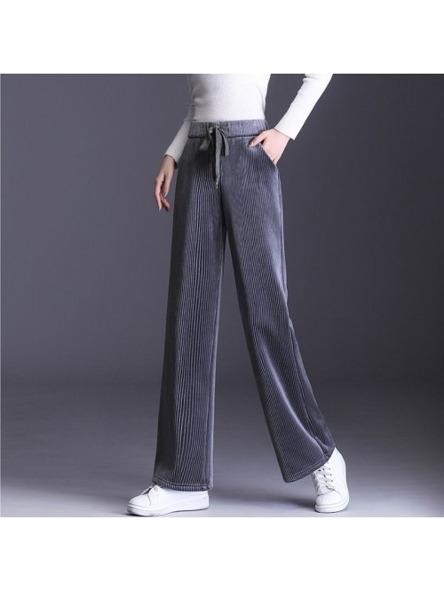 Autumn  straight wide casual pants corduroy wide l...