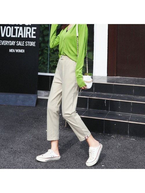Early autumn  thin dad pants women's high wai...