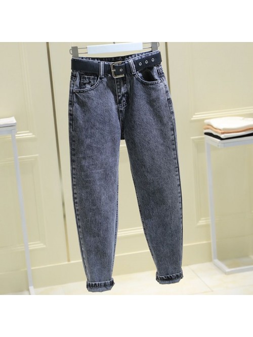  new smoke grey Harlan jeans women's Korean v...