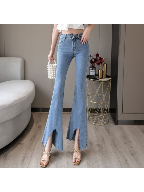 High quality cotton flared pants spring summer  ne...