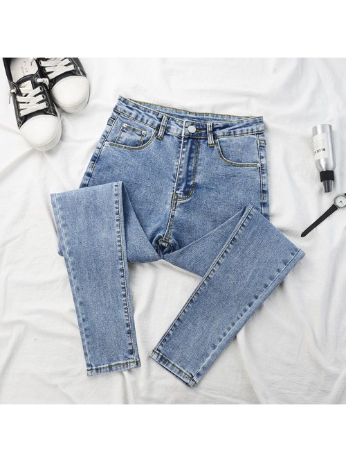 Light stretch large waist jeans women's Capri...