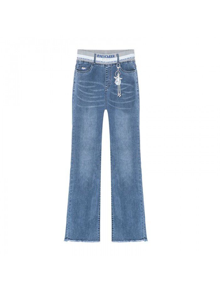 High waisted micro flared jeans women's spring and autumn  new elastic slim flared pants 