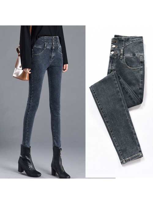 Autumn and winter  high waist jeans women's n...