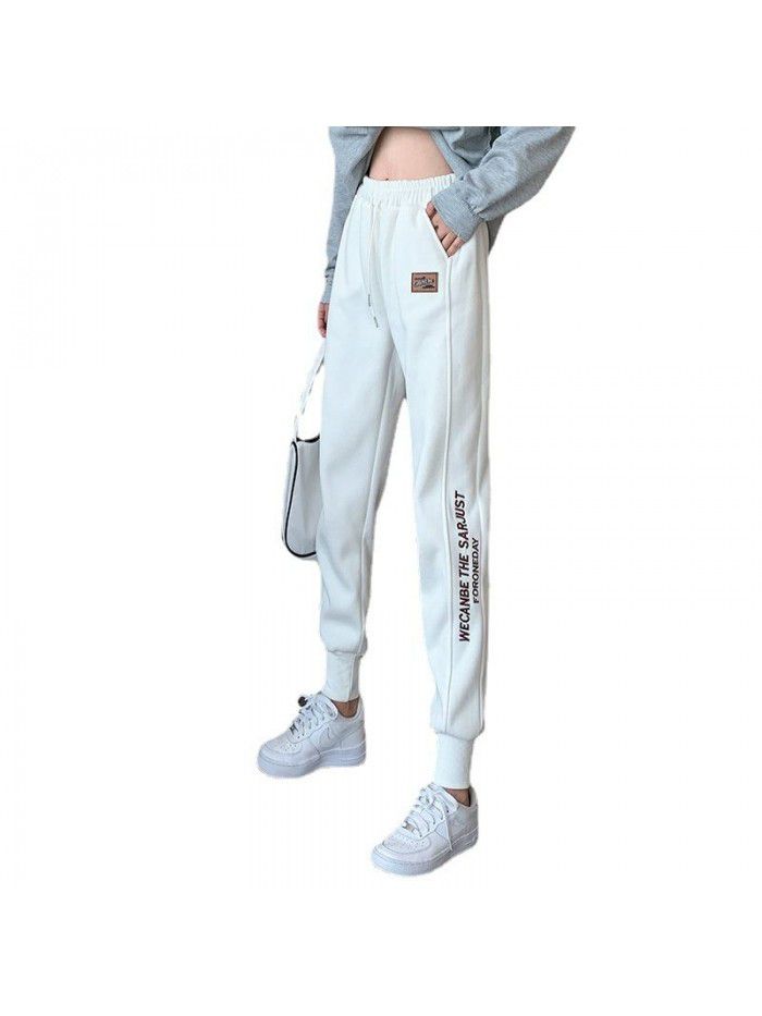 new spring and autumn Pants White leisure sports Leggings Korean loose leisure trend 