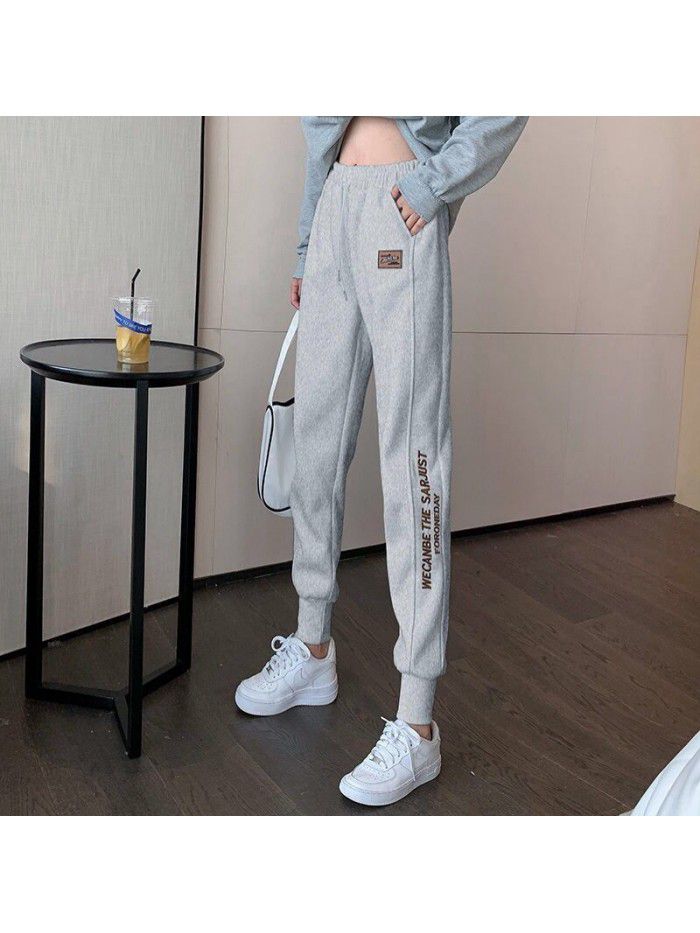 new spring and autumn Pants White leisure sports Leggings Korean loose leisure trend 