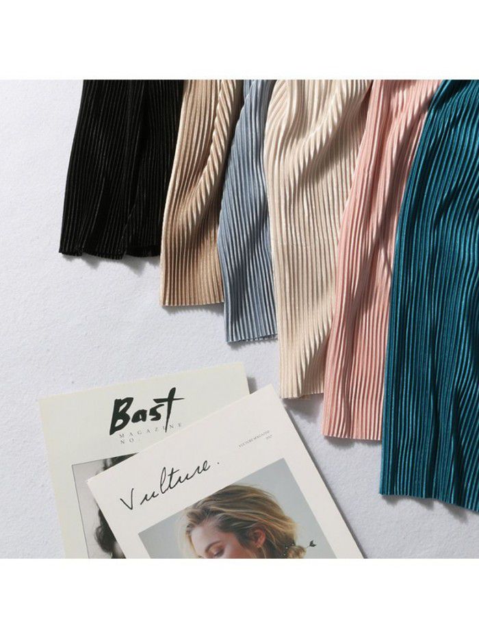 Pleated wide leg pants women's pants with high waist and sagging feeling 