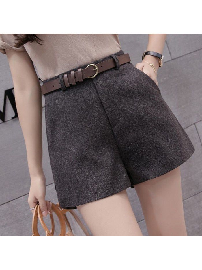 New women's A-line tweed shorts in autumn and winter of  