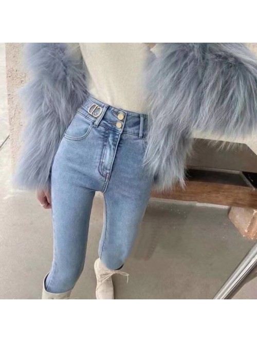 High waist large size jeans women's Leggings ...