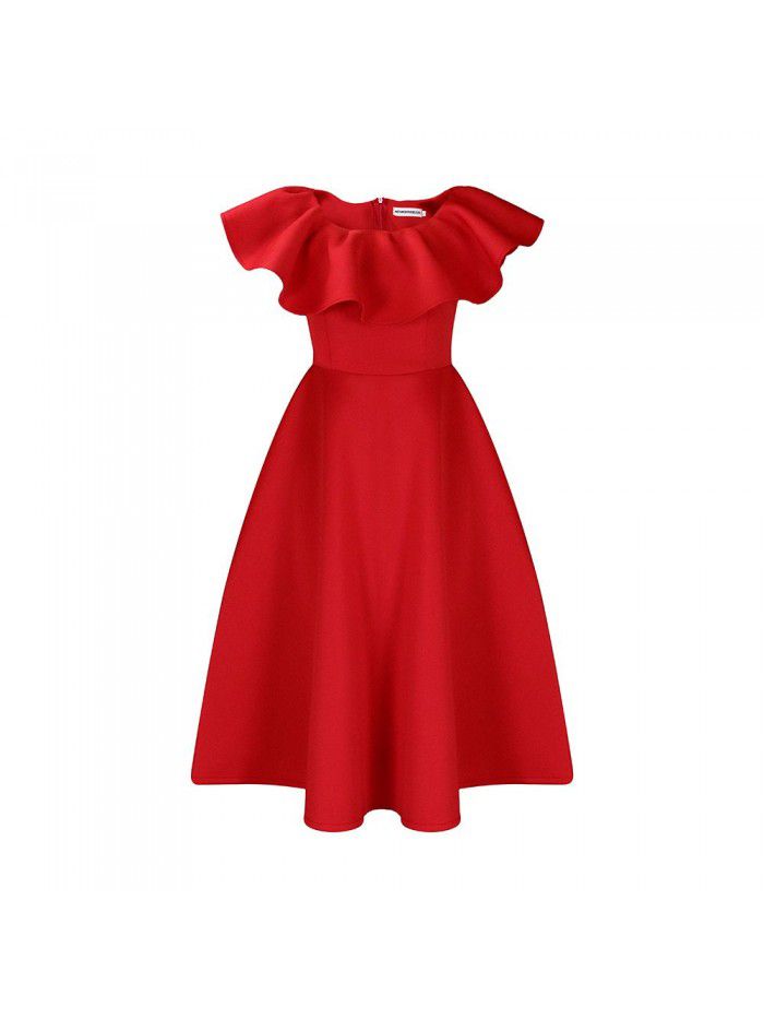 Fashion temperament peplum large skirt pendulum banquet dress skirt dress