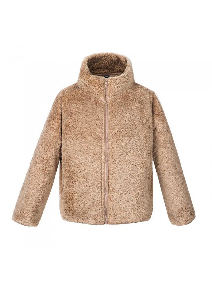 Boys and girls' autumn and winter new thickened warm children's fleece coat, medium and large children's coat, coral velvet student cotton coat 
