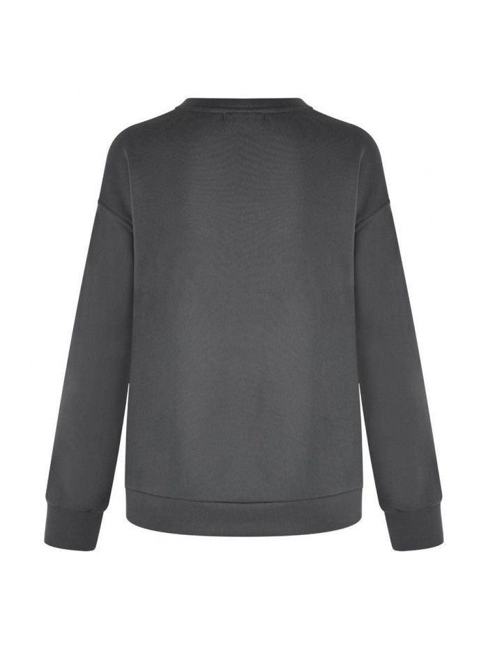 Autumn and Winter Round Neck Pullover Sweatshirt Women's Urban Style Brushed Sweatshirt
