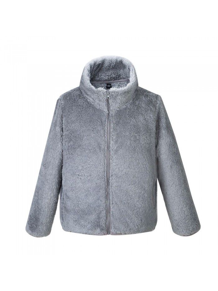 Boys and girls' autumn and winter new thickened warm children's fleece coat, medium and large children's coat, coral velvet student cotton coat 