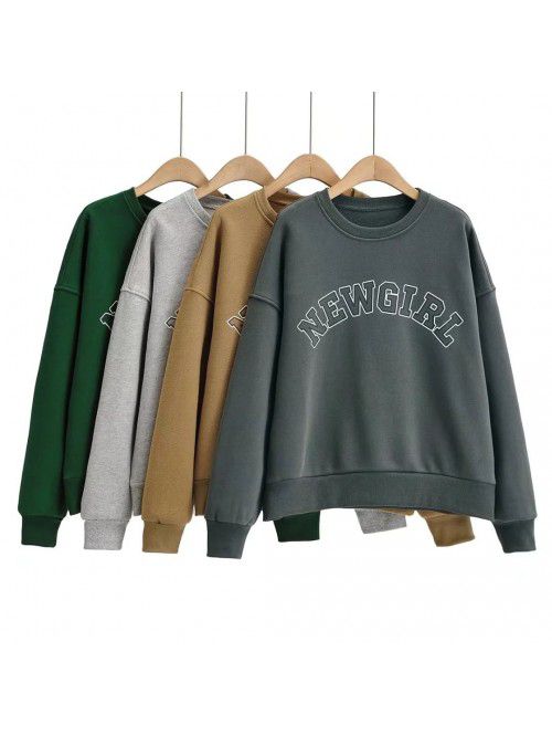 Autumn and Winter New Korean Loose Round Neck Larg...