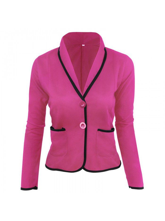 Solid color casual and versatile, showing a slim and small suit temperament outerwear for women in autumn and winter