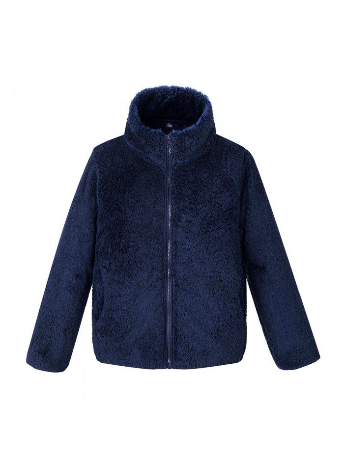 Boys and girls' autumn and winter new thickened warm children's fleece coat, medium and large children's coat, coral velvet student cotton coat 