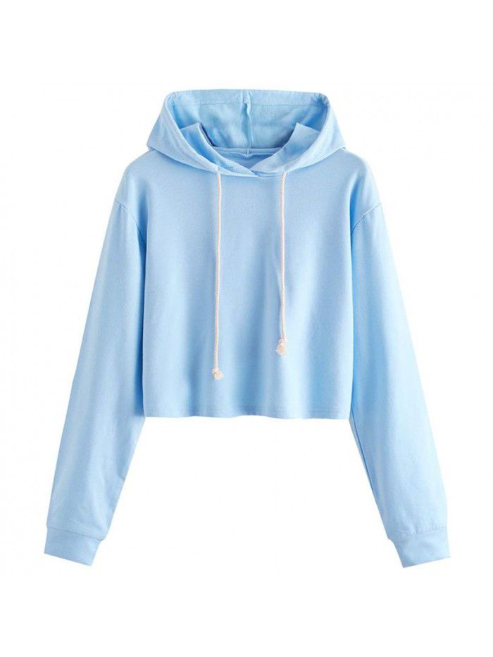 Spring New Solid Hooded Pullover Women 