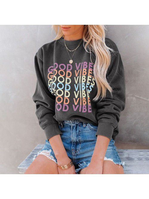 Sweater Women's Autumn and Winter New Print Round ...
