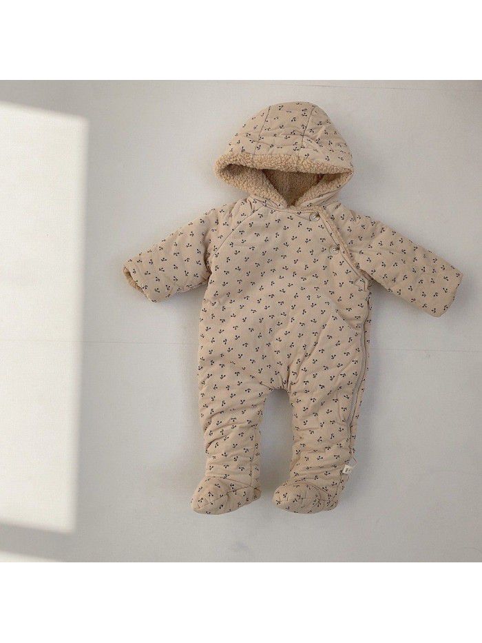 Children's winter cotton coat, baby's lamb cashmere thickened coat, baby winter warm coat, girl's plush cotton coat 