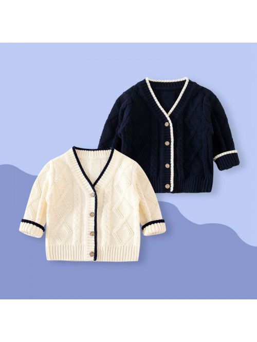 Children's knitted cardigan sweater, boys' spring ...