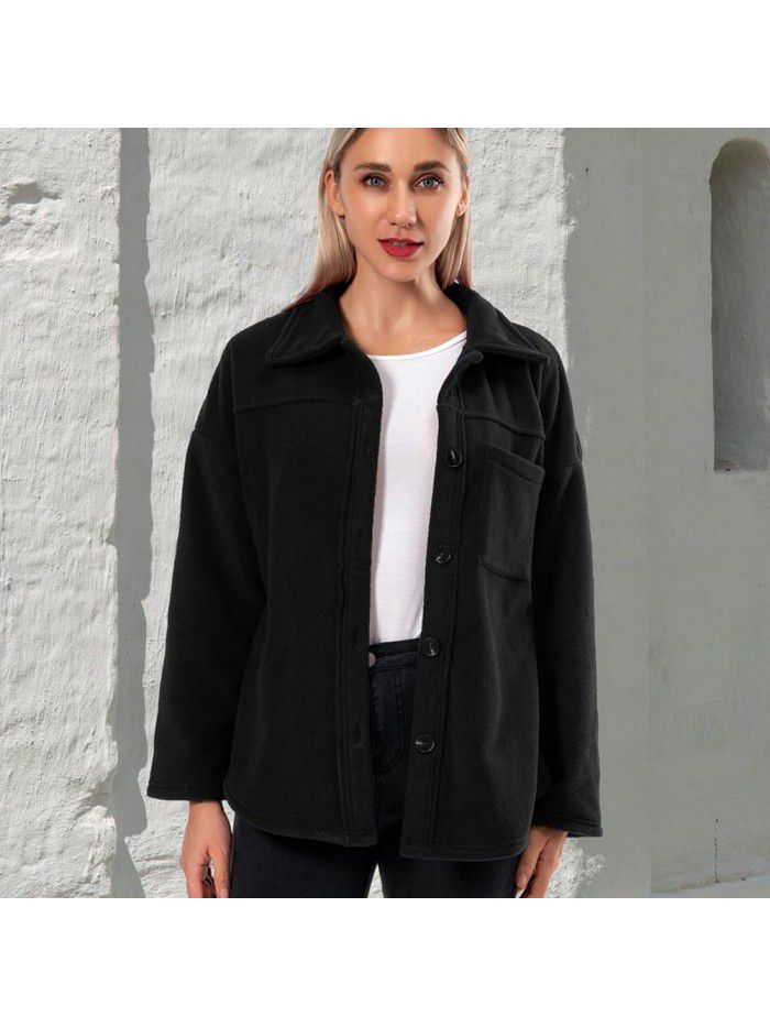Thickened fleece coat Autumn and winter plush sweater Women's coat 