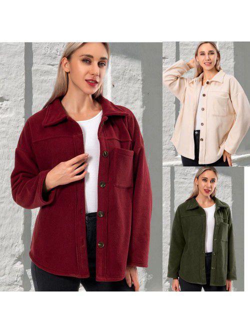 Thickened fleece coat Autumn and winter plush swea...