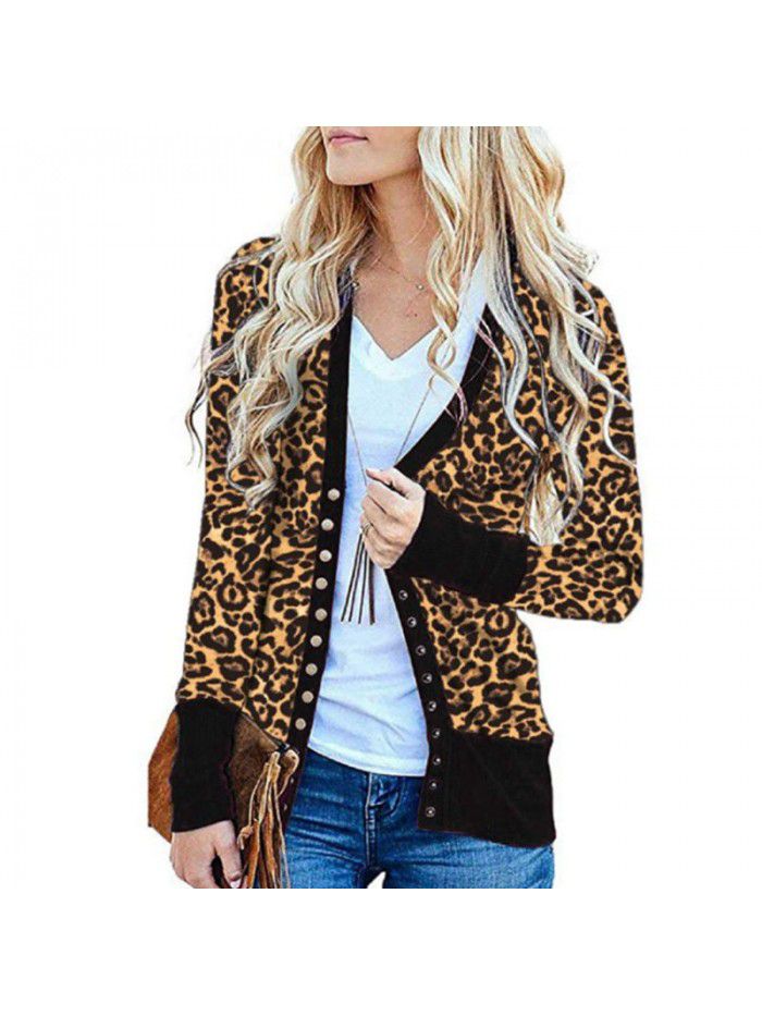 Women's striped patchwork medium length long sleeved single breasted cardigan jacket