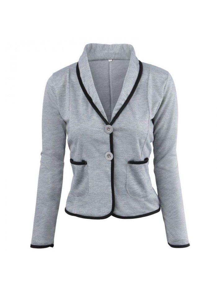 Solid color casual and versatile, showing a slim and small suit temperament outerwear for women in autumn and winter