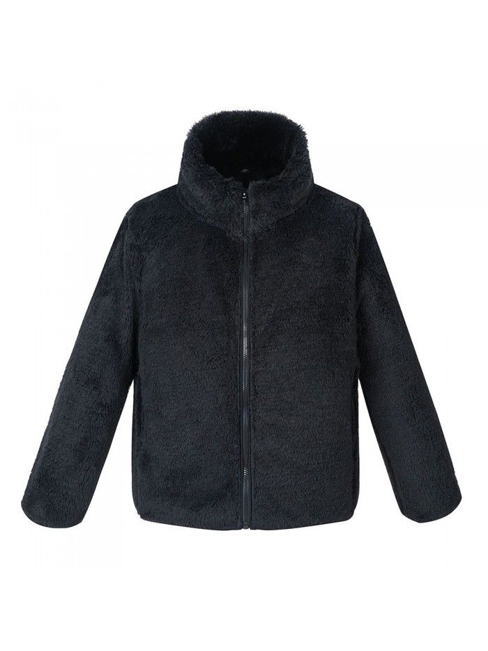 Boys and girls' autumn and winter new thickened warm children's fleece coat, medium and large children's coat, coral velvet student cotton coat 