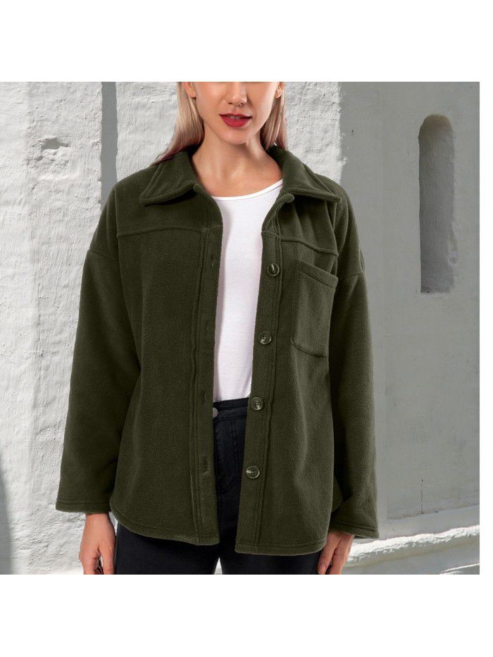 Thickened fleece coat Autumn and winter plush sweater Women's coat 