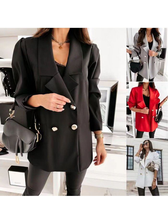 Autumn and Winter Urban Style Women's Suit Cloth Collar Urban Style Loose Fit