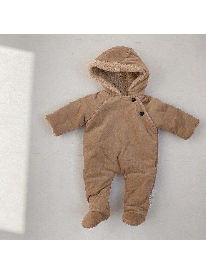 Children's winter cotton coat, baby's lamb cashmere thickened coat, baby winter warm coat, girl's plush cotton coat 