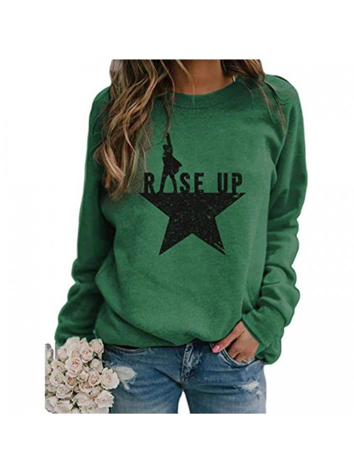 Autumn and Winter New Print Casual Loose Pullover Long Sleeve Women's Top Sweater Women's 