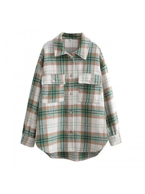 Autumn new women's street fashion casual woolen pl...