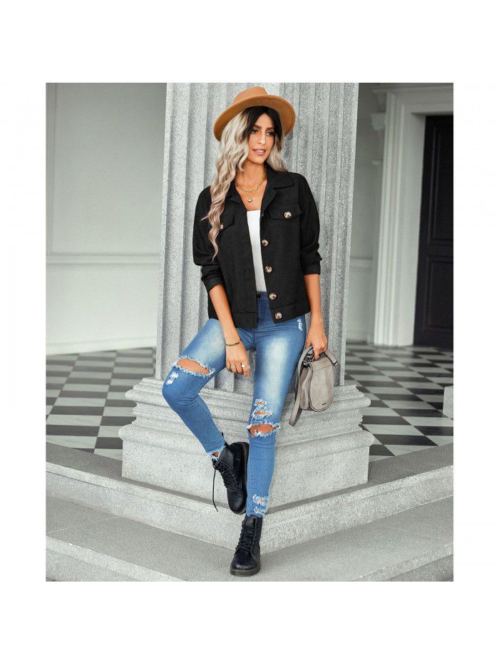 Autumn and Winter New Corduroy Coat Women's Fashion Versatile Jacket