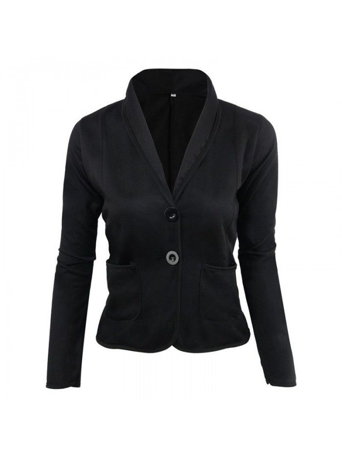 Solid color casual and versatile, showing a slim and small suit temperament outerwear for women in autumn and winter