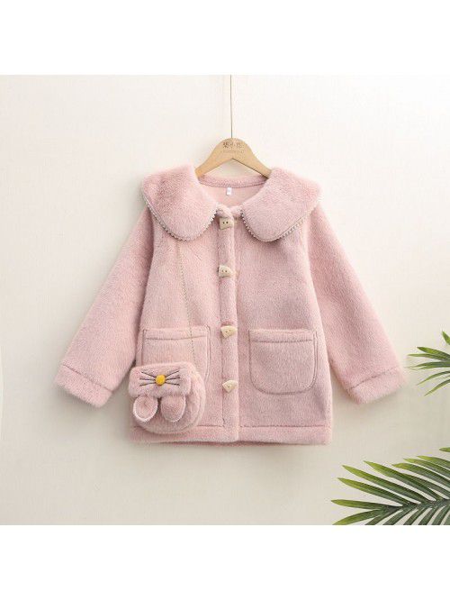 Girls' coat autumn and winter new Korean version o...