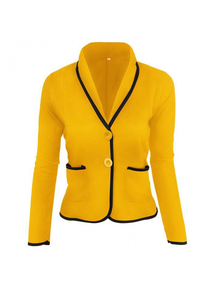 Solid color casual and versatile, showing a slim and small suit temperament outerwear for women in autumn and winter