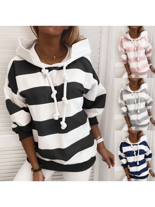 Autumn Thick Stripe Women's Thin Sweater Women's T...