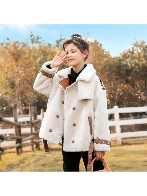 Girls' plush coat autumn and winter new children's...