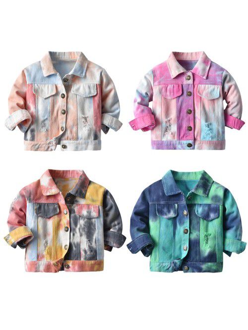 Neutral tie dyed short denim jacket New children's...