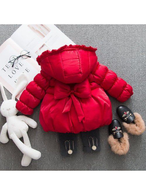 Children's Thickened Girls' Mid length Down Cotton...