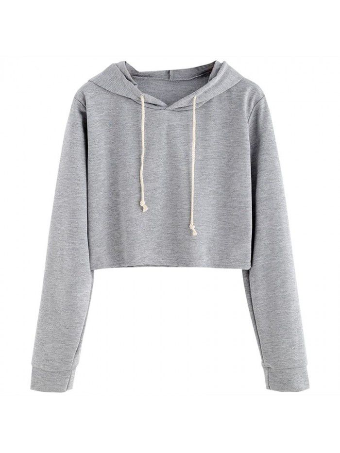 Spring New Solid Hooded Pullover Women 
