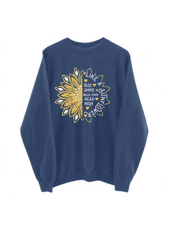 Autumn and Winter Round Neck Pullover Sweatshirt Women's Urban Style Brushed Sweatshirt