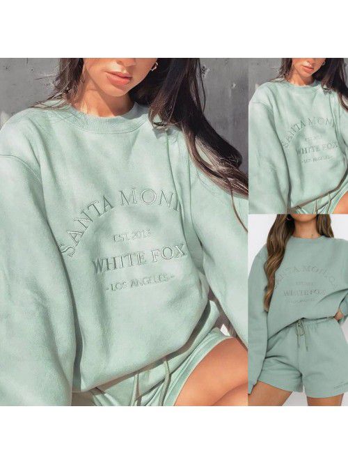 Women's sweater letter embroidered loose casual lo...