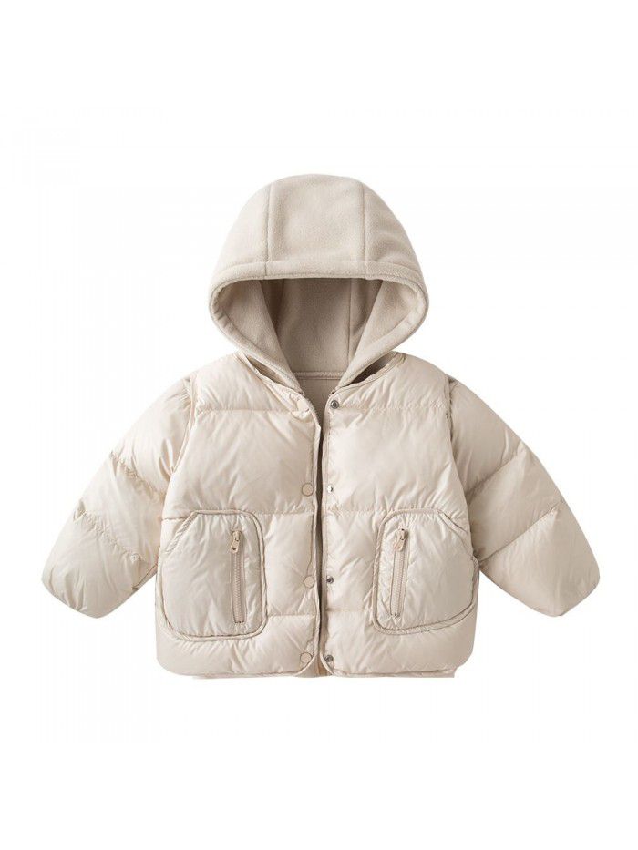 Baby Down Coat Winter Baby Down Vest Two Piece Set Boys' Autumn and Winter Thickened Top