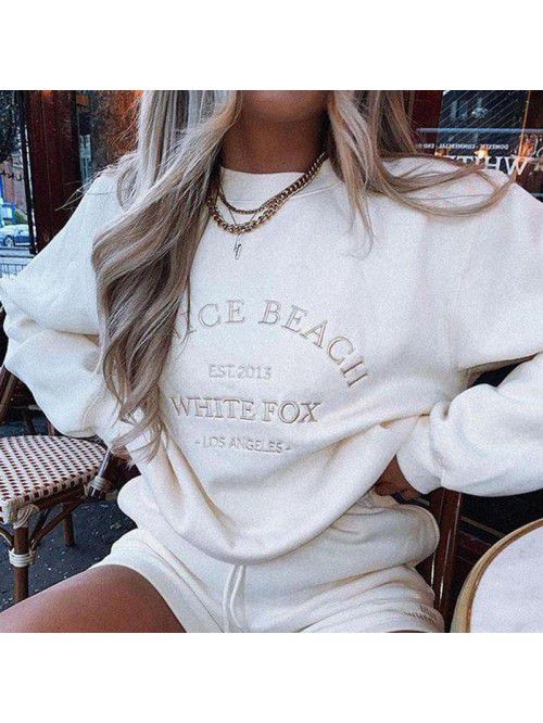 Women's embroidered sweatshirt casual letter embro...