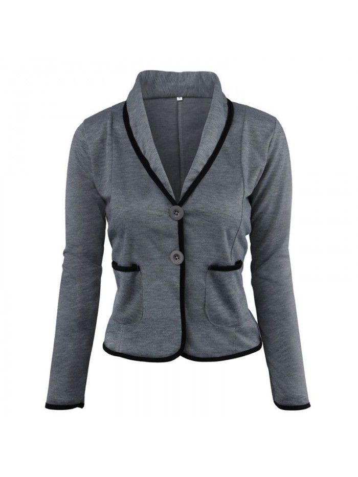 Solid color casual and versatile, showing a slim and small suit temperament outerwear for women in autumn and winter